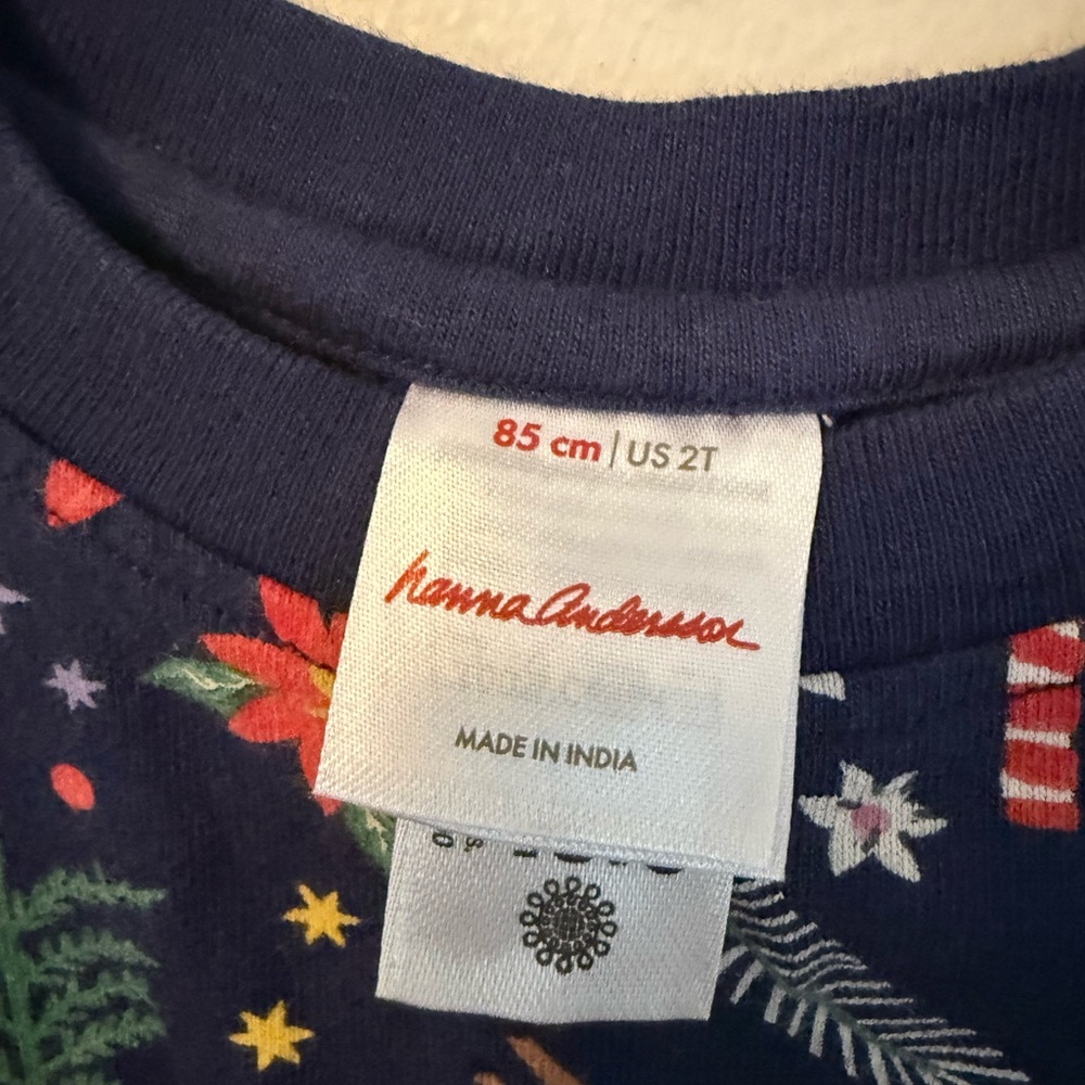 Hanna Andersson Navy Christmas Long Sleeve Shirt - Picture 3 of 3